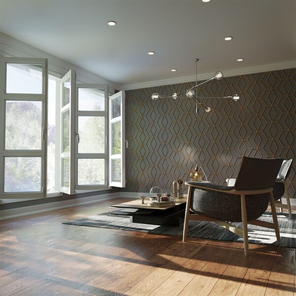 Ekena Millwork Small Hillrose Decorative Fretwork Wood Wall Panels, Hickory, 11 3/8"W x 11 3/8"H x 3/8"T WALW12X12X0375HREHI - main